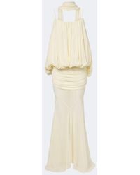 De La Vali - Inara Gathered Chiffon Maxi Dress - Lyst