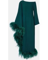 ‎Taller Marmo - One-Shoulder Feathered Sequined Gown - Lyst
