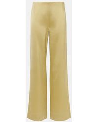 TOTEME - Pantalon Ample A Taille Haute En Satin - Lyst