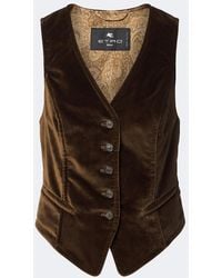 Etro - Chaleco De Terciopelo De Algodon - Lyst