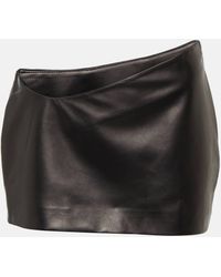 Monot - Asymmetric Leather Miniskirt - Lyst