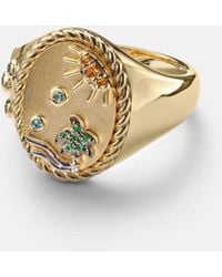 Yvonne Léon - Ring La Plage Aus 9Kt Gelbgold (375/1000) Mit Edelsteinen - Lyst