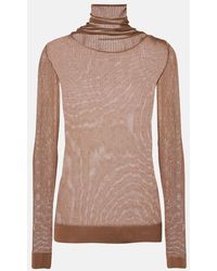 Lemaire - Ribbed-Knit Turtleneck Top - Lyst