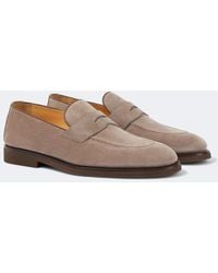Brunello Cucinelli - Suede Penny Loafers - Lyst