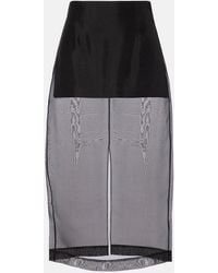 FRAME - High-Rise-Midirock Aus Seidenorganza - Lyst