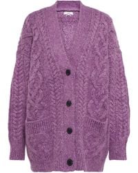 Étoile Isabel Marant Cardigan Roswell mit Zopfstrickmuster - Lila