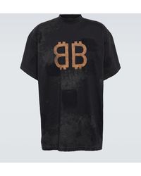 Balenciaga - Oversized-T-Shirt aus Baumwoll-Jersey mit Logoprint - Lyst