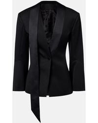 The Attico - Satin-Trimmed Virgin Wool Blazer - Lyst