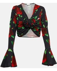 Magda Butrym - Floral Ruched Crop Top - Lyst