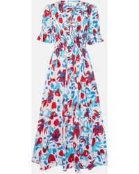 Diane von Furstenberg - Avery Floral Cotton-blend Maxi Dress - Lyst