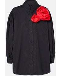 Simone Rocha - Floral-Applique Cotton Shirt - Lyst