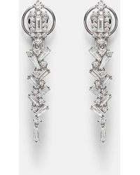 YEPREM - 18Kt Drop Earrings With Diamonds - Lyst