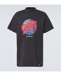 Balenciaga - Planet Earth Oversized Cotton T-shirt - Lyst