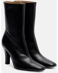 The Row - Mona Leather Ankle Boots - Lyst