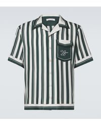 Wales Bonner - June Striped Silk Bowling Shirt - Lyst