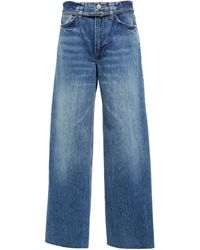 FRAME Jeans Le Baggy a vita alta con cintura - Blu