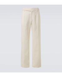 Dolce & Gabbana - Linen Canvas Wide-Leg Pants - Lyst