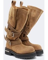 Balenciaga - Venom Suede Biker Boots - Lyst