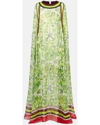 Dolce & Gabbana - Printed Silk Maxi Dress - Lyst