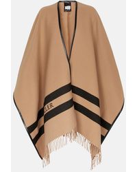 Moncler - Striped Wool Logo Cape - Lyst