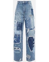 Dolce & Gabbana - Jeans distressed patchwork a gamba larga - Lyst