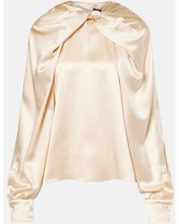 Max Mara - Elegante Key Torchon Silk Satin Blouse - Lyst