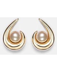 Mateo - Pearl Curl 14Kt Earrings With Freshwater Pearls - Lyst