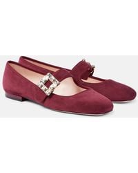 Roger Vivier - Tres Vivier Babies Suede Mary Jane Flats - Lyst