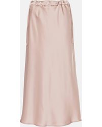 Max Mara - Editore Satin Midi Skirt - Lyst