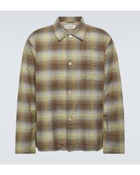 Our Legacy - Box Checked Linen And Cotton Shirt - Lyst