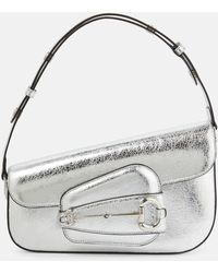Gucci - Schultertasche Horsebit 1955 aus Metallic-Leder - Lyst