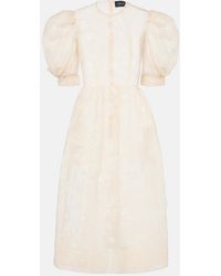 Simone Rocha - Embroidered Midi Dress - Lyst