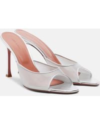 AMINA MUADDI - Alexa Leather-Trimmed Mesh Mules - Lyst