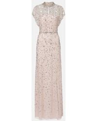 Jenny Packham - Crystal Drop Embellished Gown - Lyst