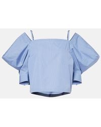 Sacai - Striped Cotton Poplin Top - Lyst