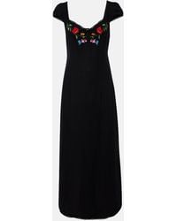 RIXO London - Abito Midi Tahlee Con Ricamo - Lyst