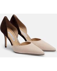 Manolo Blahnik - Taylerbinu 90 Suede Pumps - Lyst