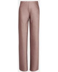 Vince - Pantalones Rectos De Saten De Tiro Alto - Lyst