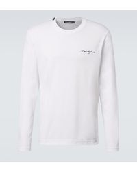 Dolce & Gabbana - Logo Embroidered Cotton Jersey T-Shirt - Lyst