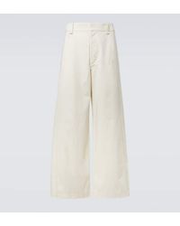 Lemaire - Weite Hose Aus Baumwoll-Twill - Lyst