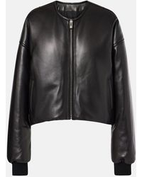 Alaïa - Leather Bomber Jacket - Lyst