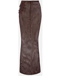 Bananhot - Cori Open-Knit Lame Maxi Skirt - Lyst