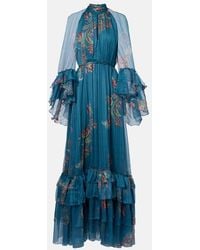 Etro - Paisley Silk Chiffon Gown - Lyst