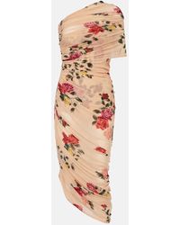 Magda Butrym - Floral Draped One-Shoulder Midi Dress - Lyst