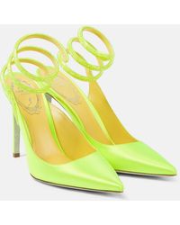 Rene Caovilla - Cleo Crystal-Embellished Satin Pumps - Lyst