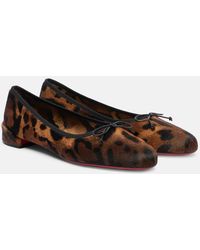 Christian Louboutin - Sweetie Jane Calf-Hair Ballet Flats - Lyst