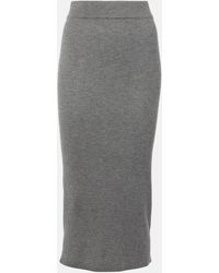 Brunello Cucinelli - Ribbed-knit Midi Skirt - Lyst
