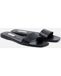TOTEME - Lizard-Effect Leather Slides - Lyst