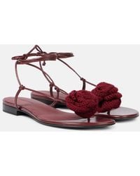 Magda Butrym - Floral-Applique Leather Sandals - Lyst