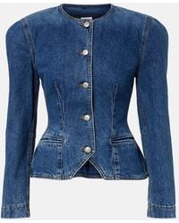 Magda Butrym - Peplum Denim Jacket - Lyst
